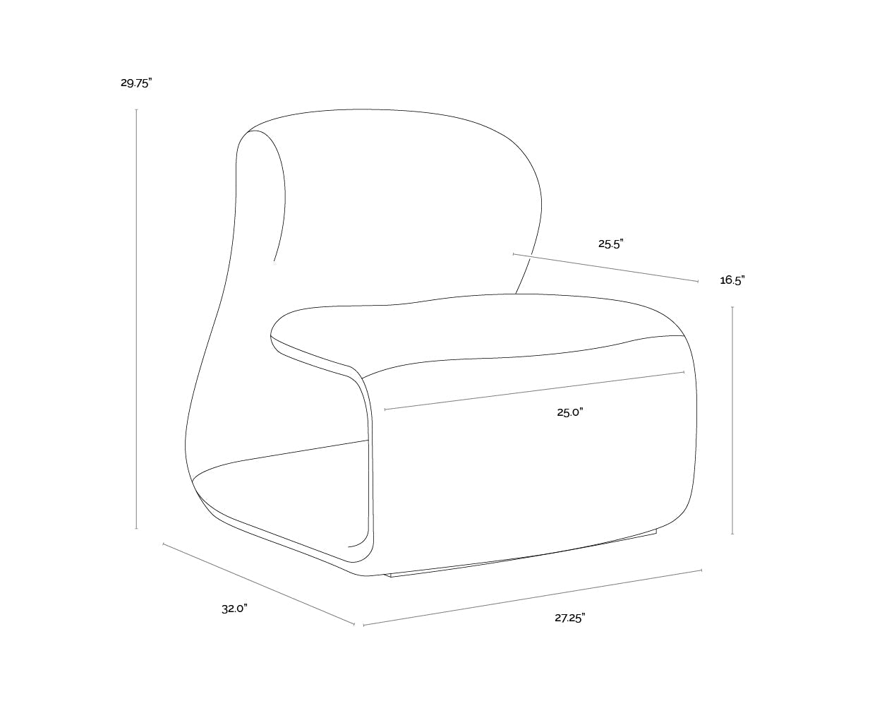 Sophiene Lounge Chair - Abbington Black