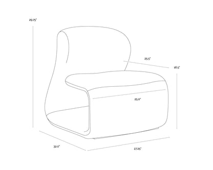 Sophiene Lounge Chair - Abbington Black