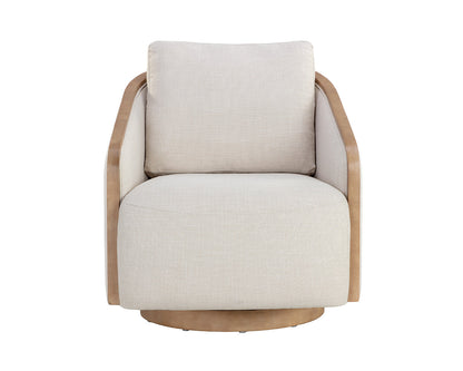 Tasia Swivel Lounge Chair - Effie Linen