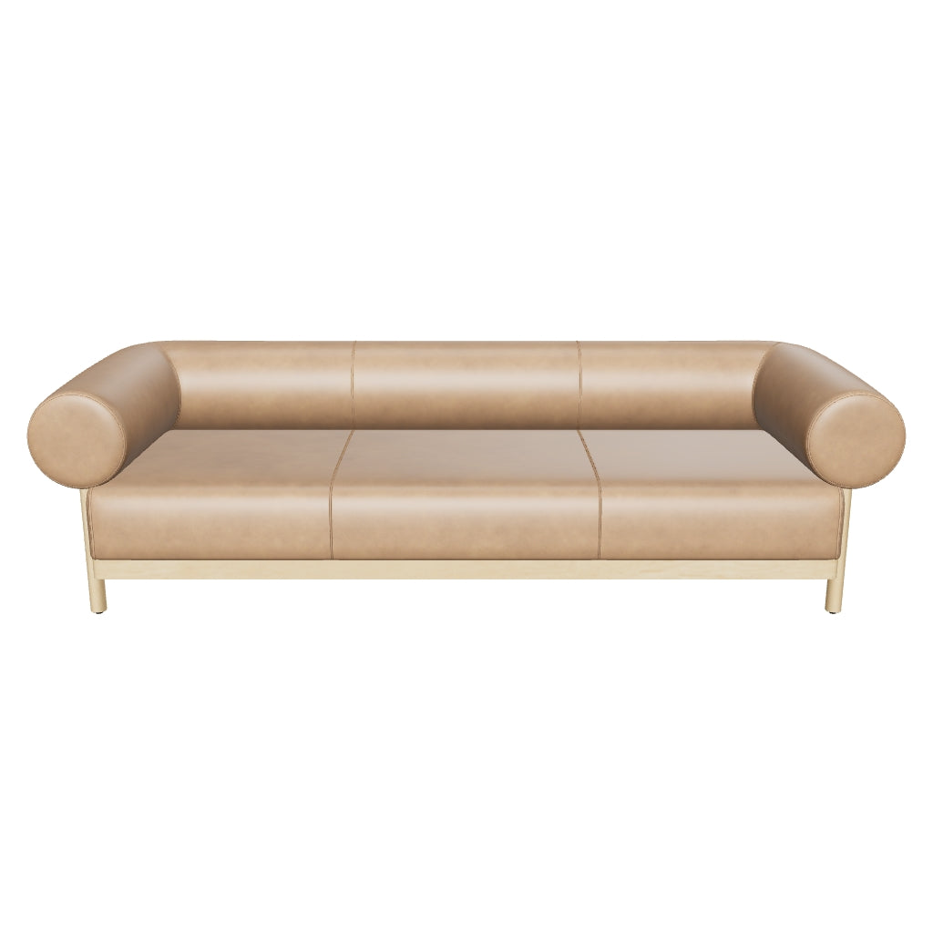 Bromley Sofa - Rustic Oak - Ludlow Sesame Leather