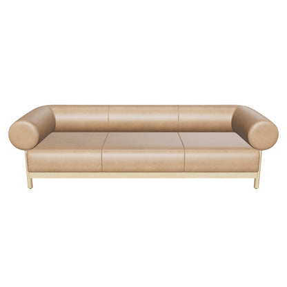 Bromley Sofa - Rustic Oak - Ludlow Sesame Leather