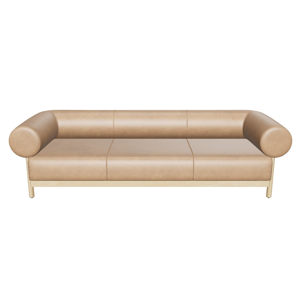 Bromley Sofa - Rustic Oak - Ludlow Sesame Leather