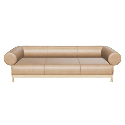 Bromley Sofa - Rustic Oak - Ludlow Sesame Leather