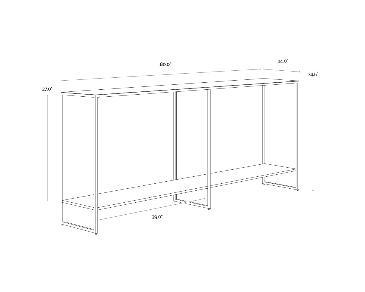 Eiffel Console Table - Black