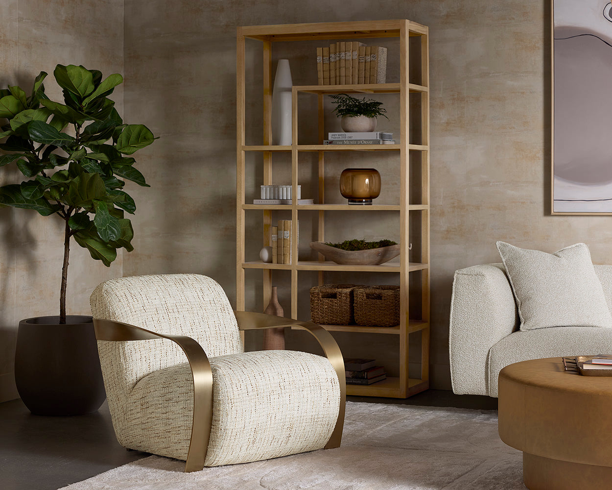 Sonesta Lounge Chair - Antique Brass - Haute Cobblestone