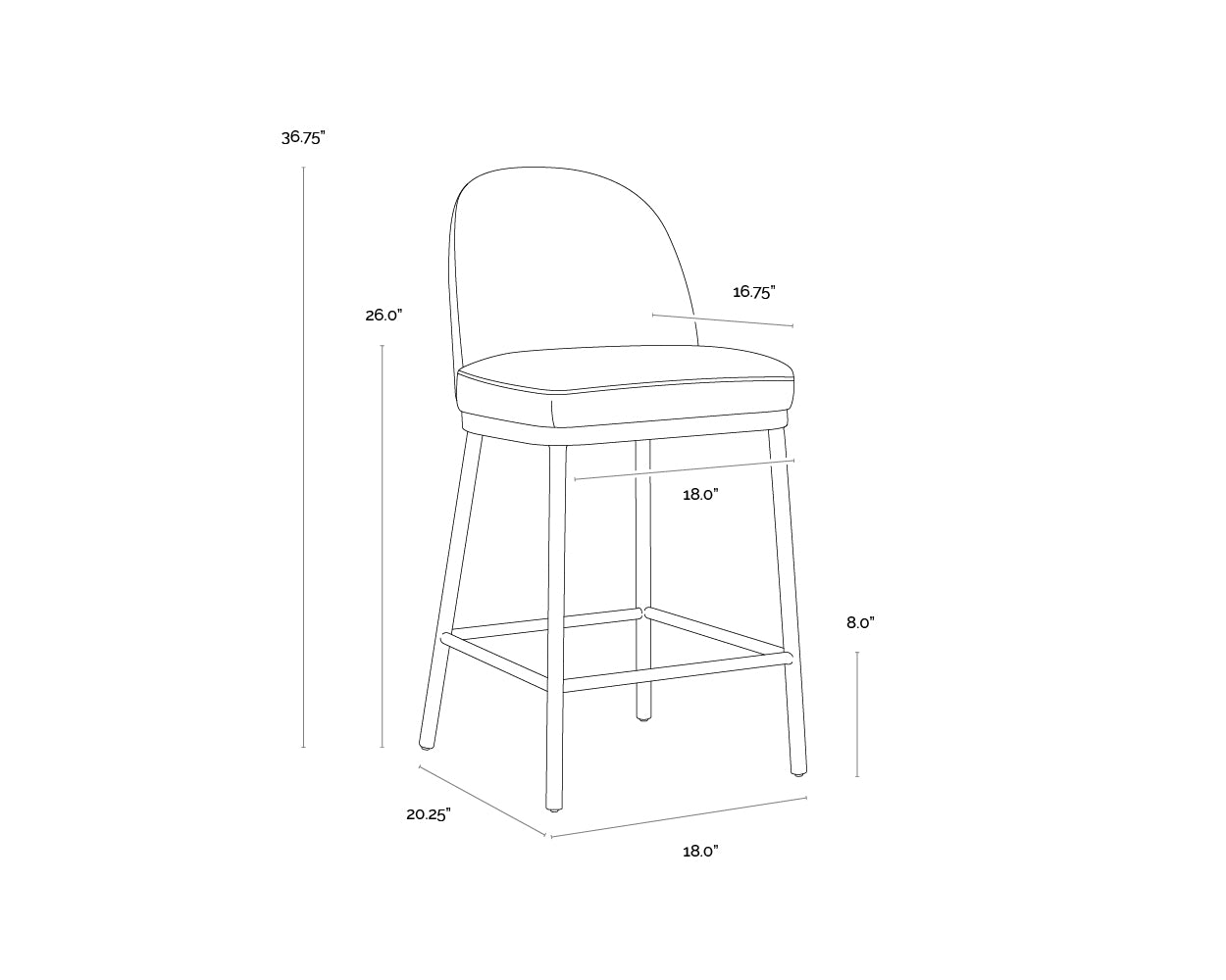 Lavania Counter Stool - Meg Taupe / Porcini Taupe