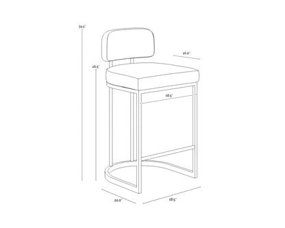 Larissa Counter Stool - Napa Cognac / Rhea Light Barley