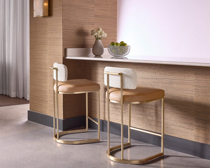 Larissa Counter Stool - Napa Cognac / Rhea Light Barley