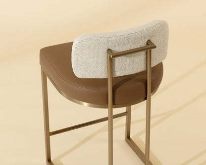 Larissa Counter Stool - Napa Cognac / Rhea Light Barley