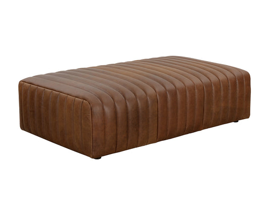 Lewin Ottoman - Rectangular - Lucia Tobacco Leather