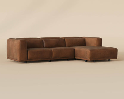 Beau Sofa Chaise - RAF - Lucia Tobacco Leather