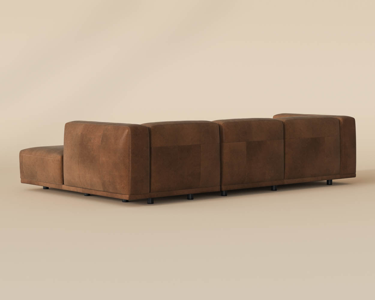 Beau Sofa Chaise - RAF - Lucia Tobacco Leather