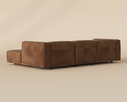 Beau Sofa Chaise - RAF - Lucia Tobacco Leather