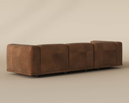 Beau Sofa Chaise - LAF - Lucia Tobacco Leather