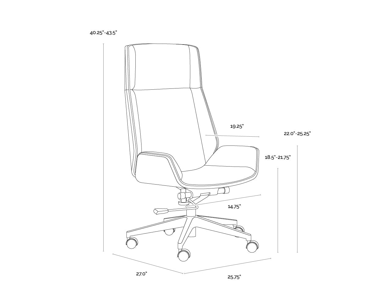 Rhett Office Chair - Dillon Black