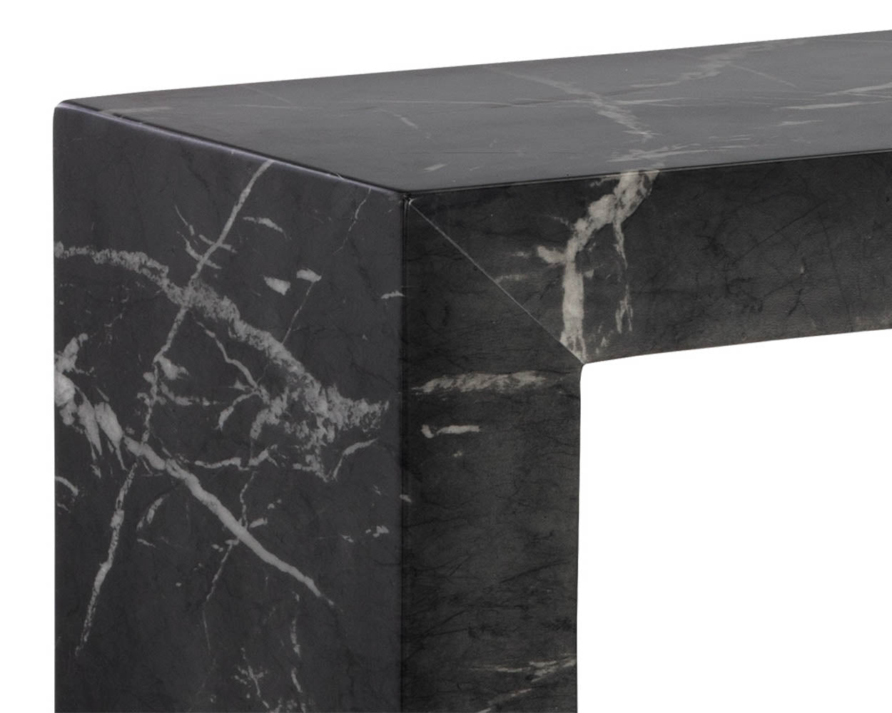 Axle Console Table - Marble Look - Black
