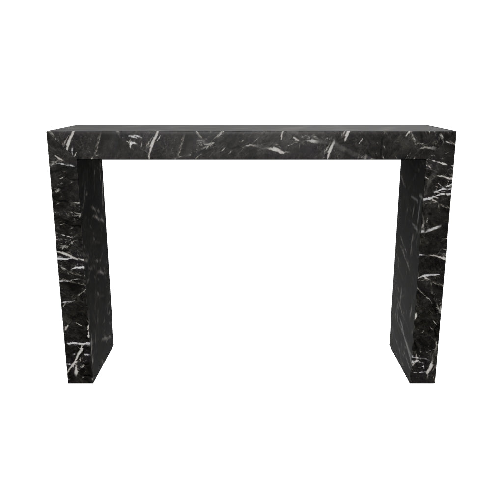 Axle Console Table - Marble Look - Black