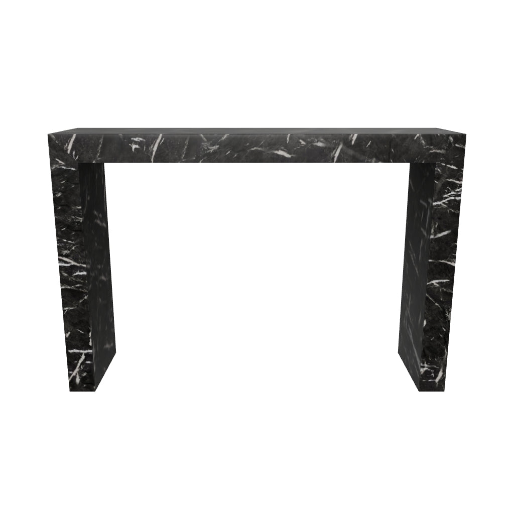 Axle Console Table - Marble Look - Black
