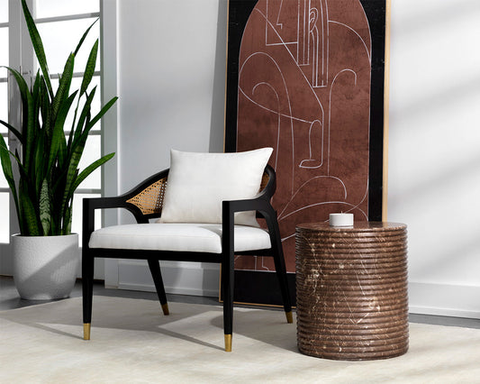 Riva Stool - Marble Look - Mocha