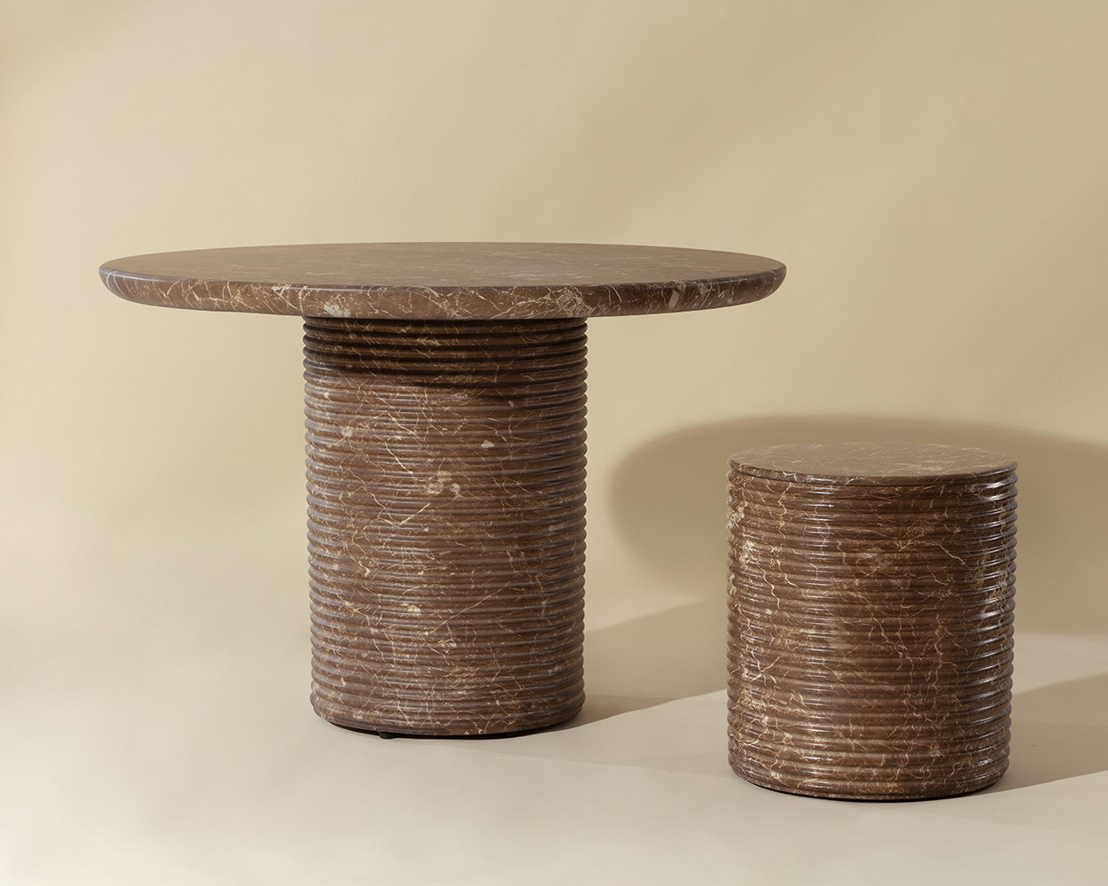 Riva Dining Table - Marble Look - Mocha