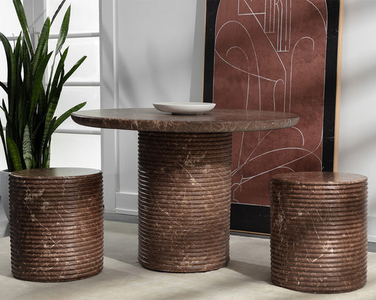 Riva Dining Table - Marble Look - Mocha