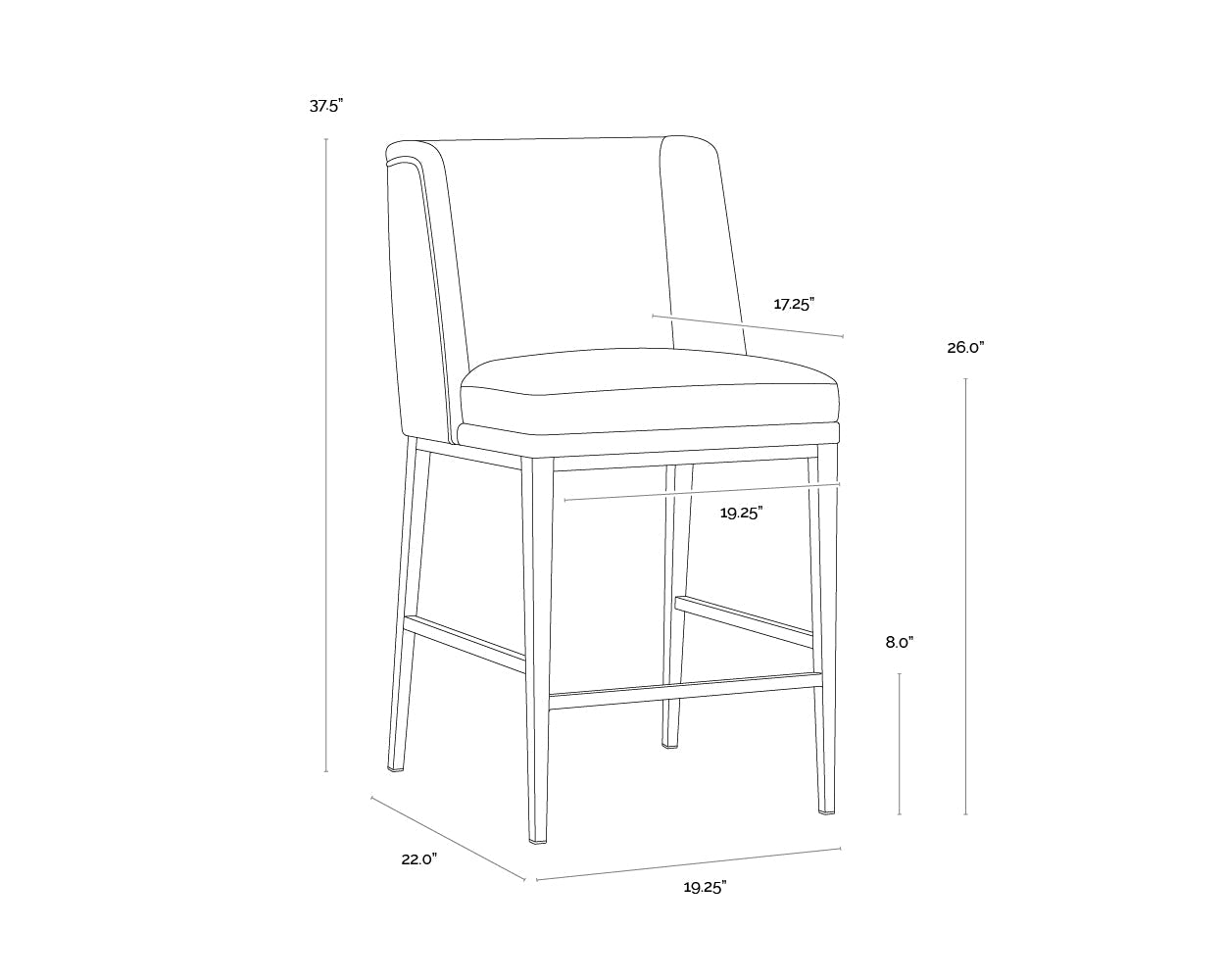 Joplin Counter Stool - Cantina Black / Vera White Pepper