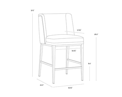 Joplin Counter Stool - Cantina Black / Vera White Pepper
