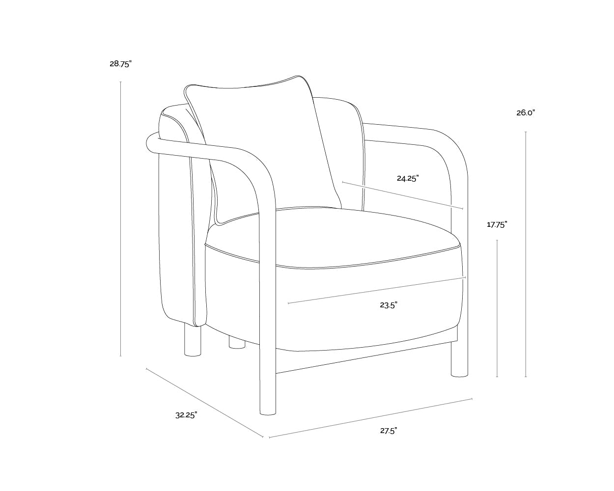 Beatrice Lounge Chair - Dove Cream