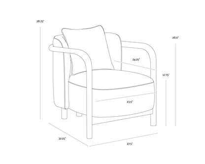 Beatrice Lounge Chair - Dove Cream