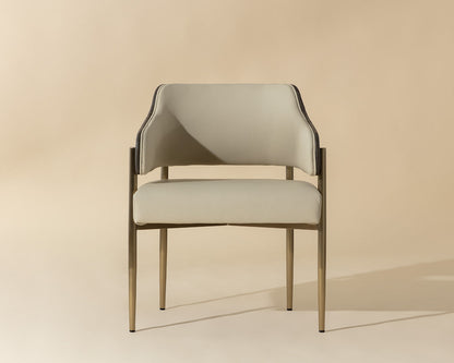 Tova Dining Armchair - Dillon Cream / Bravo Ash