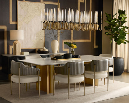 Tova Dining Armchair - Dillon Cream / Bravo Ash