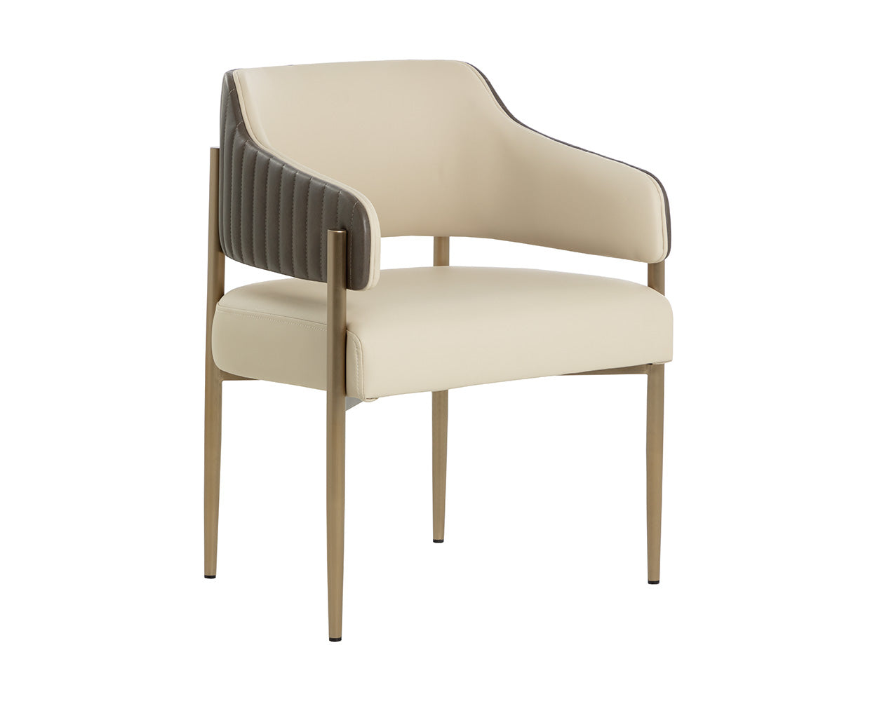 Tova Dining Armchair - Dillon Cream / Bravo Ash
