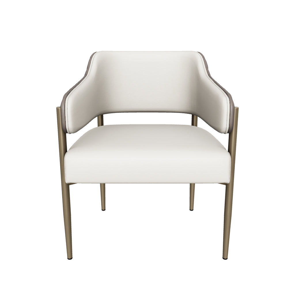 Tova Dining Armchair - Dillon Cream / Bravo Ash