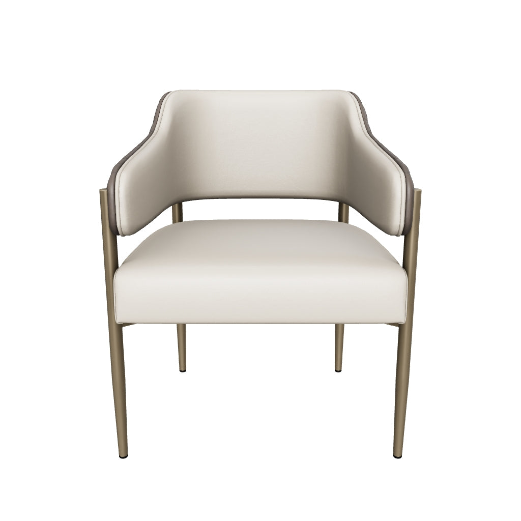 Tova Dining Armchair - Dillon Cream / Bravo Ash
