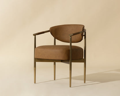 Heloise Dining Armchair - Milliken Cognac