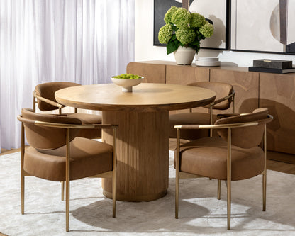 Heloise Dining Armchair - Milliken Cognac