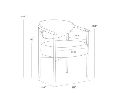 Heloise Dining Armchair - Milliken Cognac