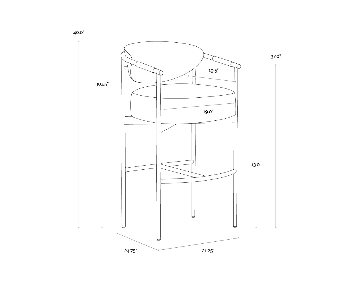 Heloise Barstool - Milliken Cognac