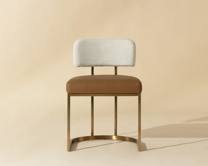 Larissa Dining Chair - Napa Cognac / Rhea Light Barley