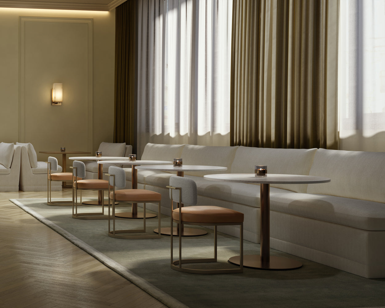 Larissa Dining Chair - Napa Cognac / Rhea Light Barley