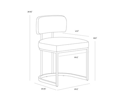 Larissa Dining Chair - Napa Cognac / Rhea Light Barley