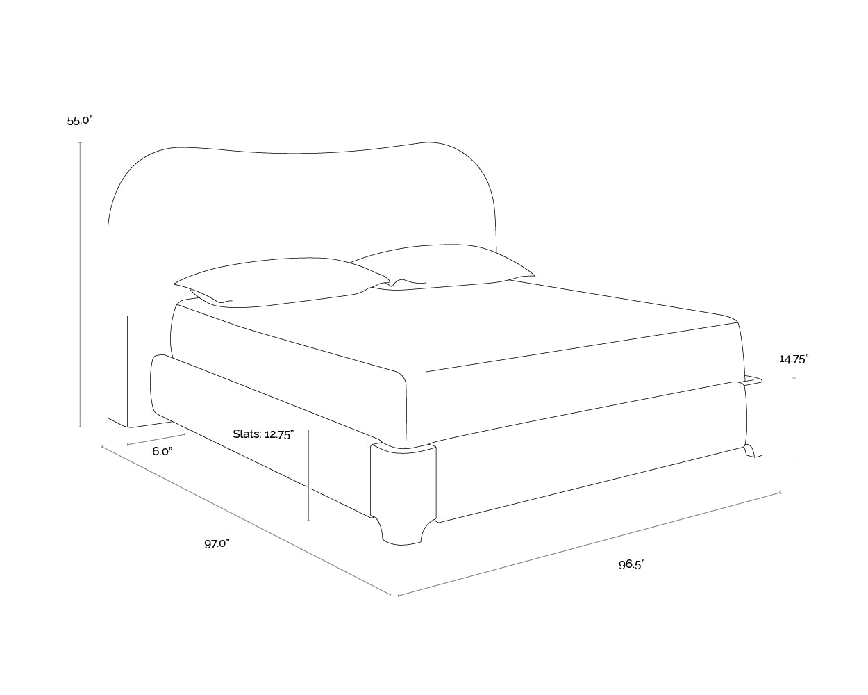 Knowles Bed - King - Eclipse White
