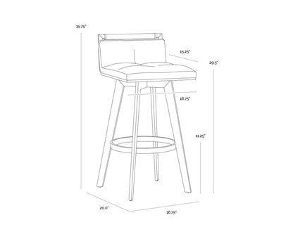 Arizona Swivel Barstool - Milliken Cognac
