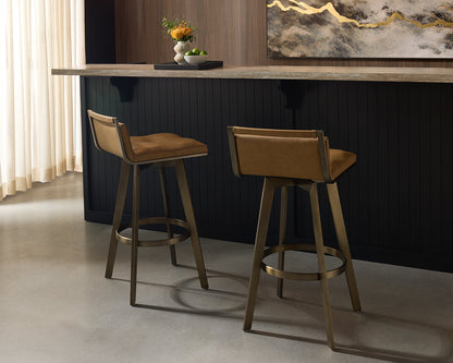 Arizona Swivel Barstool - Milliken Cognac