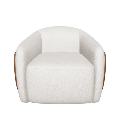 Caris Swivel Lounge Chair - Santa Cruz Oatmeal / Milliken Cognac
