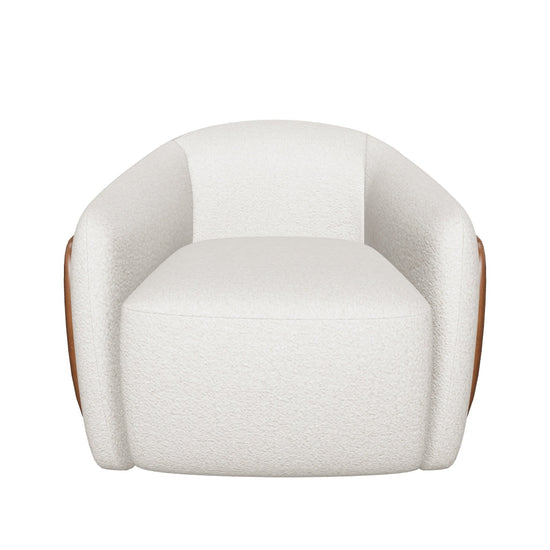 Caris Swivel Lounge Chair - Santa Cruz Oatmeal / Milliken Cognac