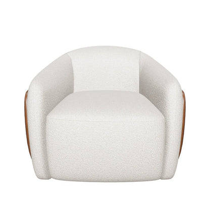 Caris Swivel Lounge Chair - Santa Cruz Oatmeal / Milliken Cognac