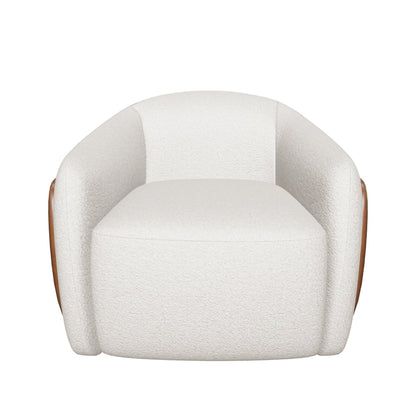 Caris Swivel Lounge Chair - Santa Cruz Oatmeal / Milliken Cognac