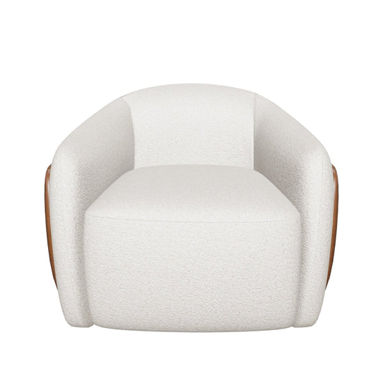 Caris Swivel Lounge Chair - Santa Cruz Oatmeal / Milliken Cognac