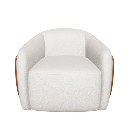 Caris Swivel Lounge Chair - Santa Cruz Oatmeal / Milliken Cognac